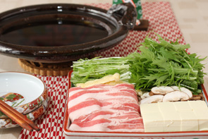 豚肉と水菜のハリハリ鍋