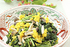 ほうれん草と黄菊のすだち浸し