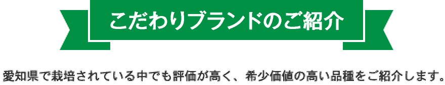 こだわりブランドのご紹介