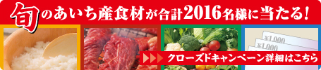 旬のあいち産食材が合計2016名様に当たる！