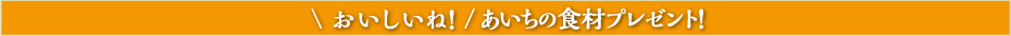 おいしいね！あいちの食材プレゼント！
