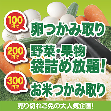 あいち産の詰め放題&つかみ取り!